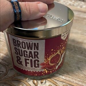 Bath & Body Works Brown Sugar & Fig Candle with Gold Lid